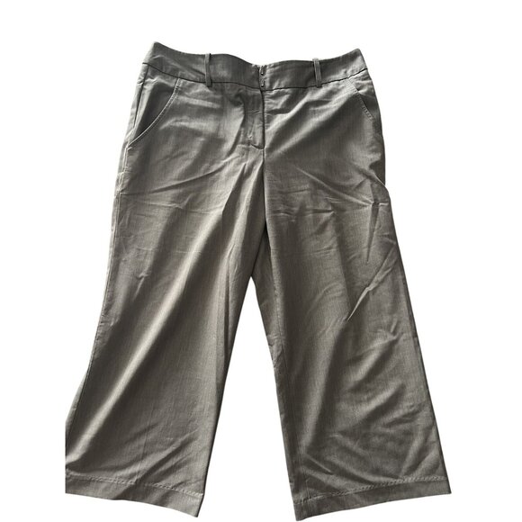 Sandro Womens Gray Wide-Leg Cropped Pants Size 12 Polyester/Viscose Blend - Picture 1 of 5